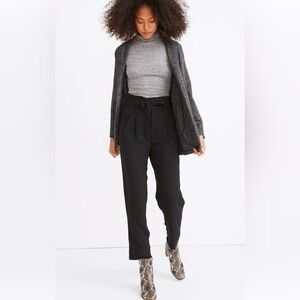 Madewell Drapey Paperbag Pants in Black